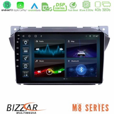 Bizzar M8 Series Suzuki Alto & Nissan Pixo 8core Android13 4+32GB Navigation Multimedia Tablet 9