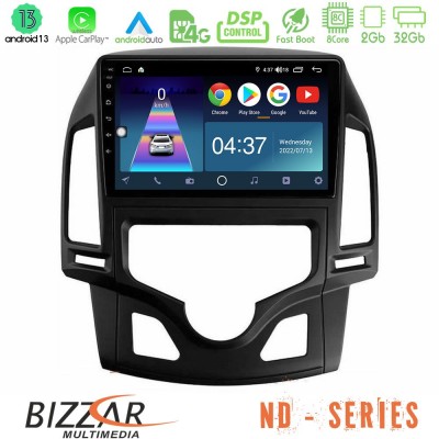 Bizzar ND Series 8Core Android13 2+32GB Hyundai i30 2007-2012 Auto A/C Navigation Multimedia Tablet 9