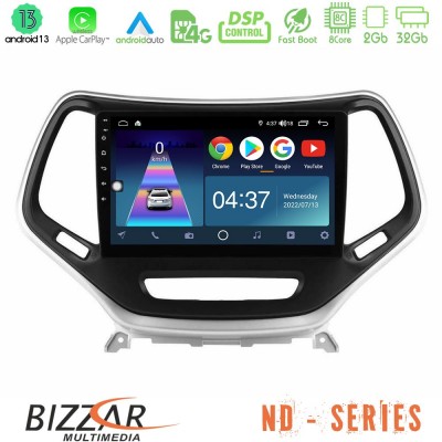 Bizzar ND Series 8Core Android13 2+32GB Jeep Cherokee 2014-2019 Navigation Multimedia Tablet 9