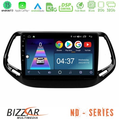 Bizzar ND Series 8Core Android13 2+32GB Jeep Compass 2017> Navigation Multimedia Tablet 10
