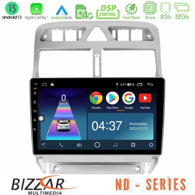 Bizzar ND Series 8Core Android13 2+32GB Peugeot 307 2002-2008 Navigation Multimedia Tablet 9