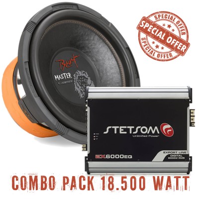 Subwoofer Cadence Beast Master BM15D1 4” Voice Coil & Ενισχυτής Stetsom EX 6000
