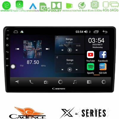 Cadence X Series 8Core Android12 4+64GB Navigation Multimedia Tablet 9
