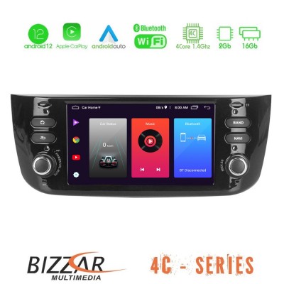 Bizzar OEM Fiat Punto Evo 2009-2011 4core Android12 2+32GB Navigation Multimedia Deckless 7