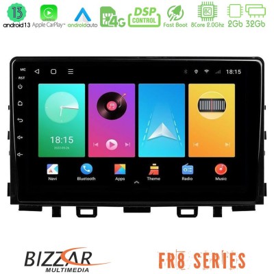 Bizzar FR8 Series Kia Stonic/Rio 2017-2022 8core Android13 2+32GB Navigation Multimedia Tablet 9