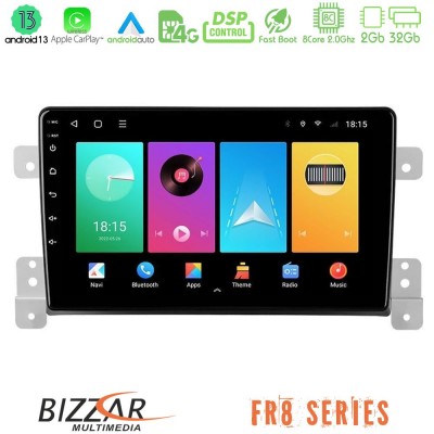 Bizzar FR8 Series Suzuki Grand Vitara 8core Android13 2+32GB Navigation Multimedia Tablet 9