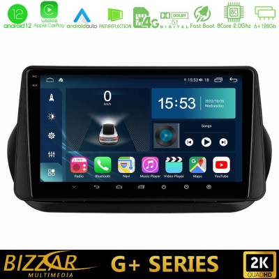 Bizzar G+ Series Fiat Fiorino/Citroen Nemo/Peugeot Bipper 8core Android12 6+128GB Navigation Multimedia Tablet 9