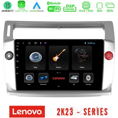 Lenovo Car Pad Citroen C4 2004-2010 4Core Android 13 2+32GB Navigation Multimedia Tablet 9