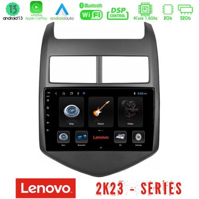 Lenovo Car Pad Chevrolet Aveo 2011-2017 4Core Android 13 2+32GB Navigation Multimedia Tablet 9