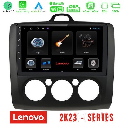 Lenovo Car Pad Ford Focus Manual AC 4Core Android 13 2+32GB Navigation Multimedia 9