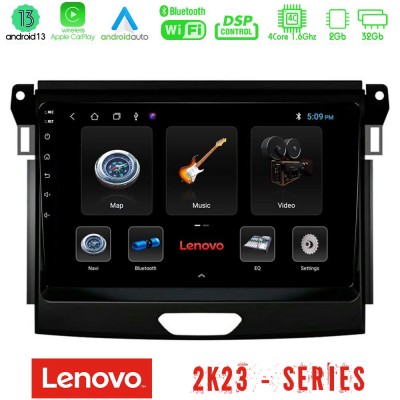 Lenovo Car Pad Ford Ranger 2017-2022 4Core Android 13 2+32GB Navigation Multimedia Tablet 9