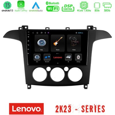 Lenovo Car Pad Ford S-Max 2006-2008 (manual A/C) 4Core Android 13 2+32GB Navigation Multimedia Tablet 9
