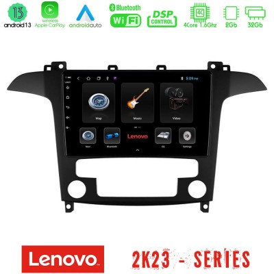 Lenovo Car Pad Ford S-Max 2006-2012 4Core Android 13 2+32GB Navigation Multimedia Tablet 9