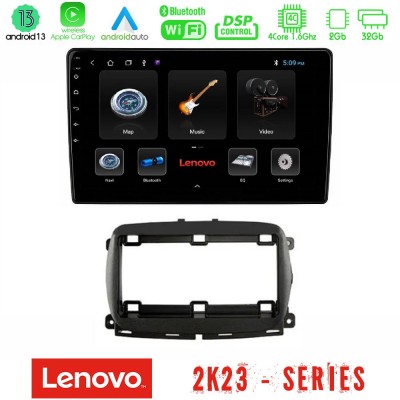 Lenovo Car Pad Fiat 500 2016> 4Core Android 13 2+32GB Navigation Multimedia Tablet 9