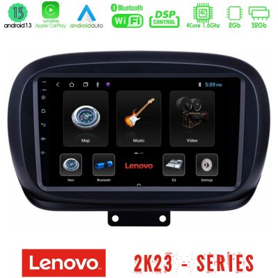 Lenovo Car Pad Fiat 500X 4Core Android 13 2+32GB Navigation Multimedia Tablet 9