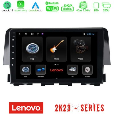 Lenovo Car Pad Honda Civic 2016-2020 4Core Android 13 2+32GB Navigation Multimedia 9