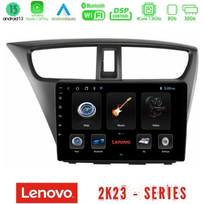 Lenovo Car Pad Honda Civic Hatchback 2012-2015 4Core Android 13 2+32GB Navigation Multimedia Tablet 9