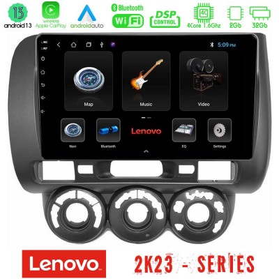 Lenovo Car Pad Honda Jazz 2002-2008 (Manual A/C) 4Core Android 13 2+32GB Navigation Multimedia Tablet 9