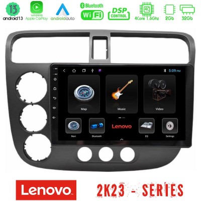 Lenovo Car Pad Honda Civic 2001-2005 4Core Android 13 2+32GB Navigation Multimedia Tablet 9