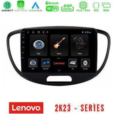 Lenovo Car Pad Hyundai i10 2008-2014 4Core Android 13 2+32GB Navigation Multimedia Tablet 9