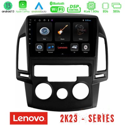 Lenovo Car Pad Hyundai i30 2007-2012 Manual A/C 4Core Android 13 2+32GB Navigation Multimedia Tablet 9