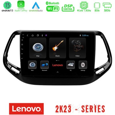 Lenovo Car Pad Jeep Compass 2017> 4Core Android 13 2+32GB Navigation Multimedia Tablet 10