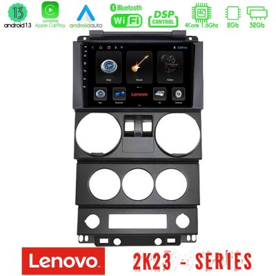 Lenovo Car Pad Jeep Wrangler 2Door 2008-2010 4Core Android 13 2+32GB Navigation Multimedia Tablet 9