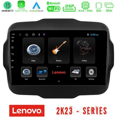 Lenovo Car Pad Jeep Renegade 2015-2019 4Core Android 13 2+32GB Navigation Multimedia Tablet 9