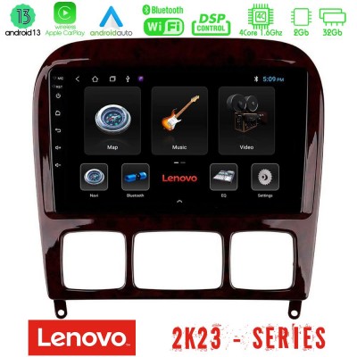 Lenovo Car Pad Mercedes S Class 1999-2004 (W220) 4Core Android 13 2+32GB Navigation Multimedia Tablet 9