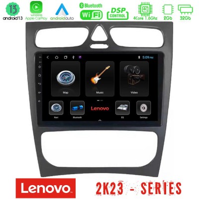 Lenovo Car Pad Mercedes C Class (W203) 4Core Android 13 2+32GB Navigation Multimedia Tablet 9