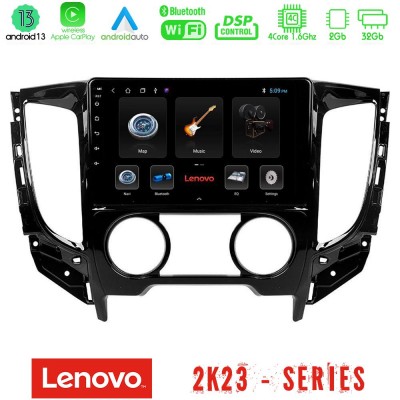 Lenovo Car Pad Mitsubishi L200 2016-> & Fiat Fullback (Manual A/C) 4Core Android 13 2+32GB Navigation Multimedia Tablet 9