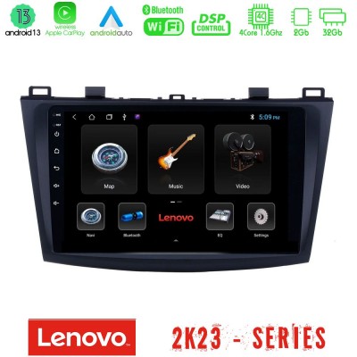 Lenovo Car Pad Mazda 3 2009-2014 4Core Android 13 2+32GB Navigation Multimedia Tablet 9