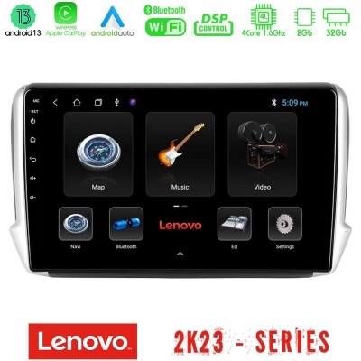 Lenovo Car Pad Peugeot 208/2008 4Core Android 13 2+32GB Navigation Multimedia Tablet 10