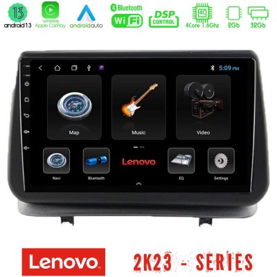 Lenovo Car Pad Renault Clio 2005-2012 4Core Android 13 2+32GB Navigation Multimedia Tablet 9