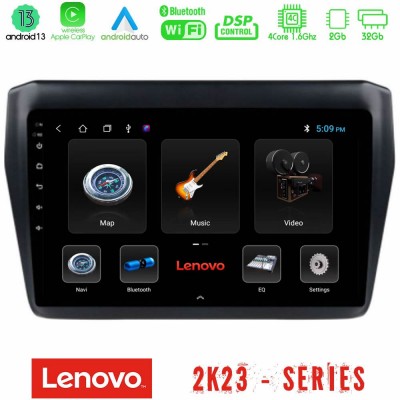 Lenovo Car Pad Suzuki Swift 2017-2023 4Core Android 13 2+32GB Navigation Multimedia Tablet 9