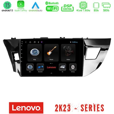 Lenovo Car Pad Toyota Corolla 2014-2016 4Core Android 13 2+32GB Navigation Multimedia Tablet 10