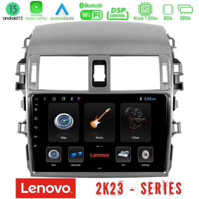 Lenovo Car Pad Toyota Corolla 2008-2010 4Core Android 13 2+32GB Navigation Multimedia Tablet 9