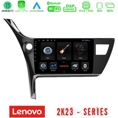 Lenovo Car Pad Toyota Corolla 2017-2018 4Core Android 13 2+32GB Navigation Multimedia Tablet 10