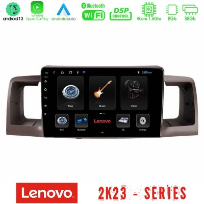 Lenovo Car Pad Toyota Corolla 2002-2006 4Core Android 13 2+32GB Navigation Multimedia Tablet 9