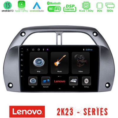 Lenovo Car Pad Toyota RAV4 2001 - 2006 4Core Android 13 2+32GB Navigation Multimedia Tablet 9