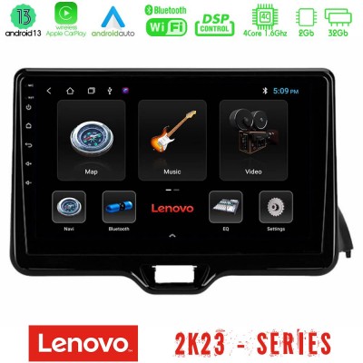 Lenovo Car Pad Toyota Yaris 2020-> 4Core Android 13 2+32GB Navigation Multimedia Tablet 9
