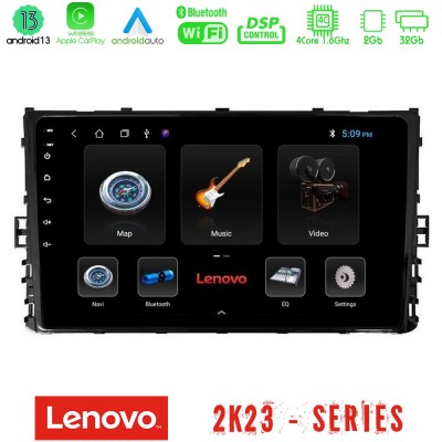 Lenovo Car Pad VW MQB 2017-> 4Core Android 13 2+32GB Navigation Multimedia 9