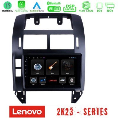 Lenovo Car Pad VW Polo 2002-2009 4Core Android 13 2+32GB Navigation Multimedia 9
