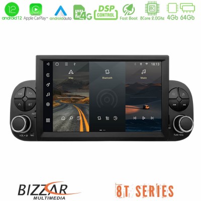 Bizzar OEM Fiat Panda 2012-2021 8core Android12 4+64GB Navigation Multimedia Deckless 7