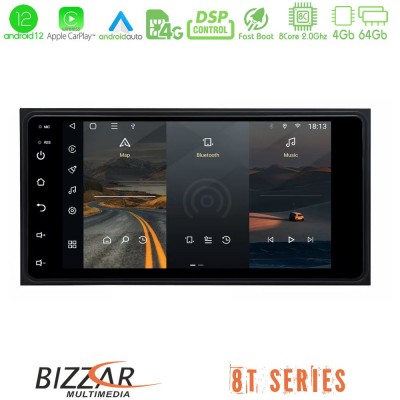 Bizzar OEM Toyota RAV4/Yaris 8core Android12 4+64GB Navigation Multimedia Deckless 7