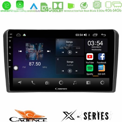 Cadence X Series Audi A3 8P 8core Android12 4+64GB Navigation Multimedia Tablet 9