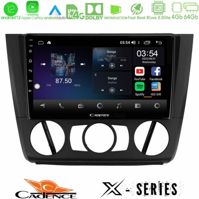Cadence X Series BMW 1Series E81/E82/E87/E88 (MANUAL A/C) 8core Android12 4+64GB Navigation Multimedia Tablet 9
