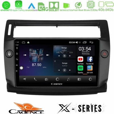 Cadence X Series Citroen C4 2004-2010 8core Android12 4+64GB Navigation Multimedia Tablet 9