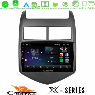 Cadence X Series Chevrolet Aveo 2011-2017 8core Android12 4+64GB Navigation Multimedia Tablet 9