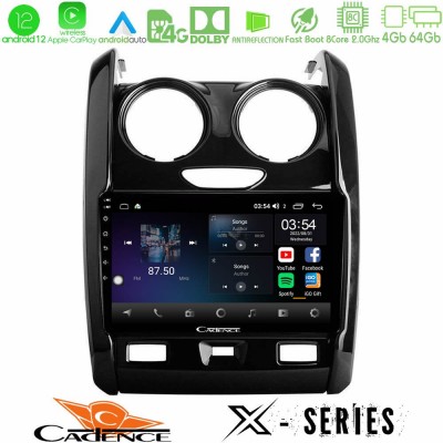 Cadence X Series Dacia Duster 2014-2018 8Core Android12 4+64GB Navigation Multimedia Tablet 9